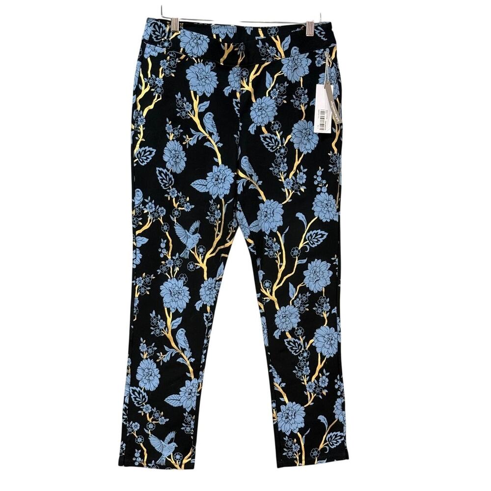 Soft Surroundings Women's Medium Floral Print Ponte Pants Leggings New With Tags